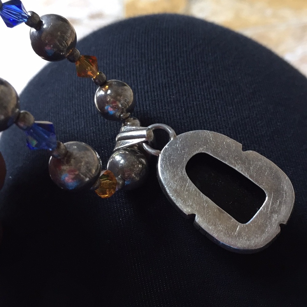 Wearable art silver frame fused glass/fun crystals - Picture 6 of 8